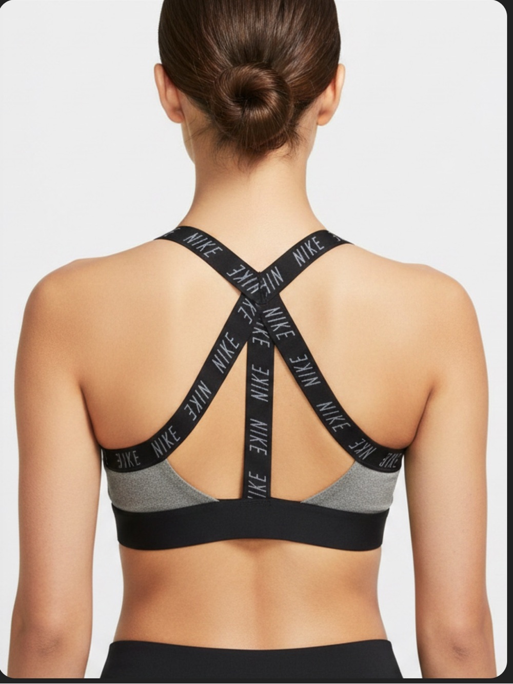 Nike x Soul Cycle- Gray and Black Logo-Strap Sports Bra - Picture 3 of 5